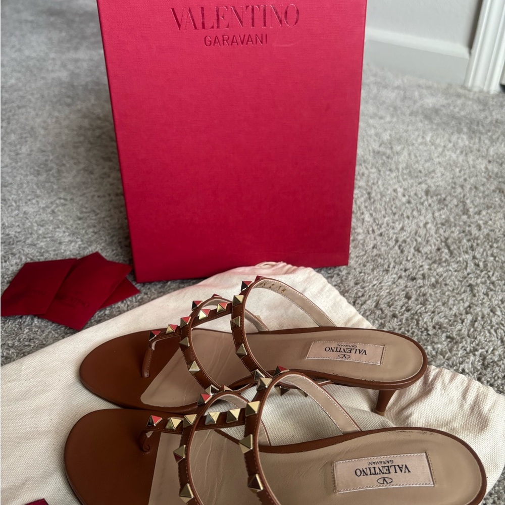 Valentino Garavani Brown Studded Women's Sandals